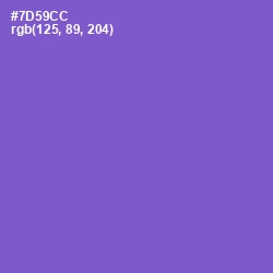 #7D59CC - Fuchsia Blue Color Image