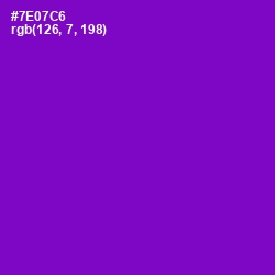 #7E07C6 - Purple Heart Color Image