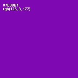 #7E08B1 - Purple Color Image