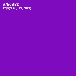 #7E0BBD - Purple Color Image