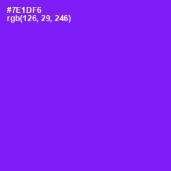 #7E1DF6 - Purple Heart Color Image