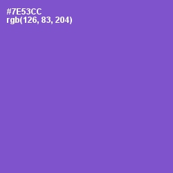 #7E53CC - Fuchsia Blue Color Image