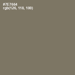 #7E7664 - Limed Ash Color Image