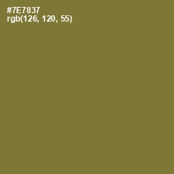 #7E7837 - Pesto Color Image