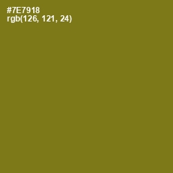 #7E7918 - Olivetone Color Image