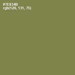 #7E834B - Glade Green Color Image