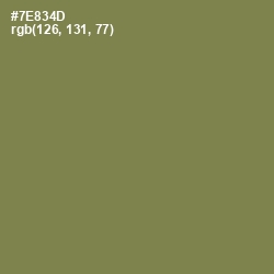 #7E834D - Glade Green Color Image