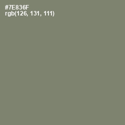 #7E836F - Camouflage Green Color Image