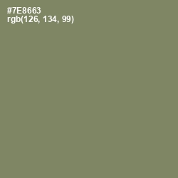 #7E8663 - Flax Smoke Color Image