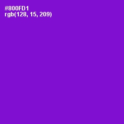 #800FD1 - Electric Violet Color Image