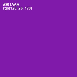 #801AAA - Violet Eggplant Color Image
