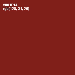#801F1A - Falu Red Color Image