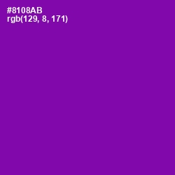 #8108AB - Violet Eggplant Color Image