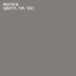 #837D7A - Friar Gray Color Image