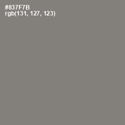 #837F7B - Friar Gray Color Image