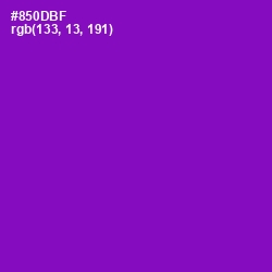 #850DBF - Violet Eggplant Color Image