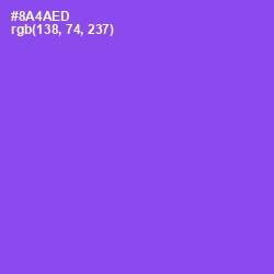 #8A4AED - Medium Purple Color Image
