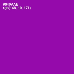 #940AAB - Violet Eggplant Color Image