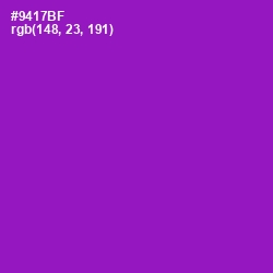#9417BF - Violet Eggplant Color Image