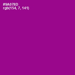 #9A078D - Violet Eggplant Color Image