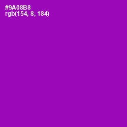 #9A08B8 - Violet Eggplant Color Image