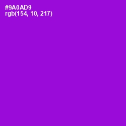 #9A0AD9 - Electric Violet Color Image