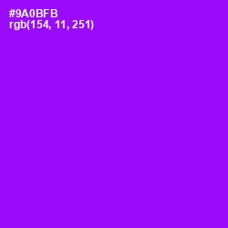 #9A0BFB - Electric Violet Color Image