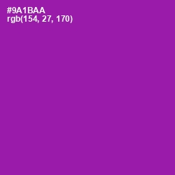 #9A1BAA - Violet Eggplant Color Image