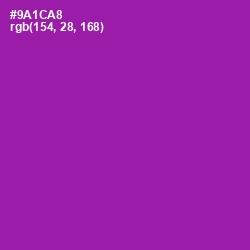 #9A1CA8 - Violet Eggplant Color Image