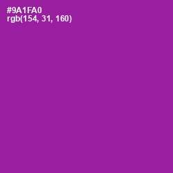 #9A1FA0 - Violet Eggplant Color Image