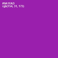 #9A1FAD - Violet Eggplant Color Image