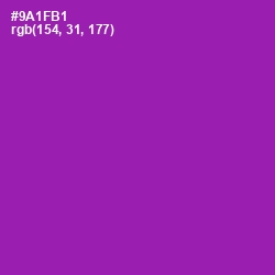 #9A1FB1 - Violet Eggplant Color Image