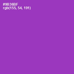 #9B36BF - Violet Eggplant Color Image