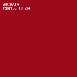 #9C0A1A - Carmine Color Image