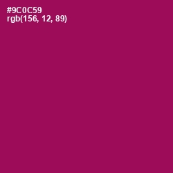 #9C0C59 - Cardinal Pink Color Image