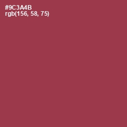 #9C3A4B - Solid Pink Color Image