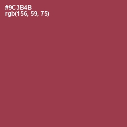 #9C3B4B - Solid Pink Color Image