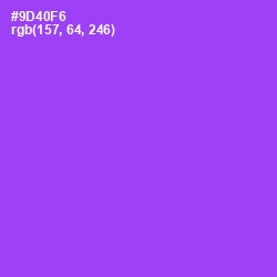 #9D40F6 - Medium Purple Color Image