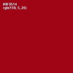 #9F0514 - Carmine Color Image