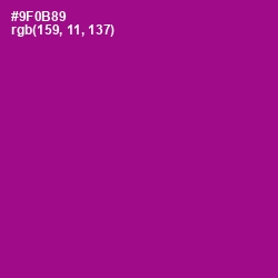 #9F0B89 - Violet Eggplant Color Image