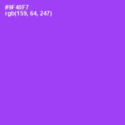 #9F40F7 - Medium Purple Color Image