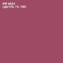 #9F4A64 - Cannon Pink Color Image