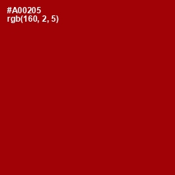 #A00205 - Bright Red Color Image