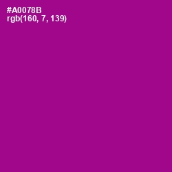 #A0078B - Violet Eggplant Color Image
