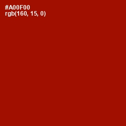 #A00F00 - Bright Red Color Image