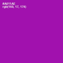 #A011AE - Violet Eggplant Color Image