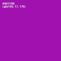 #A011B0 - Violet Eggplant Color Image