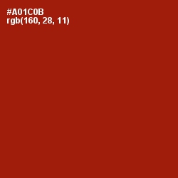 #A01C0B - Milano Red Color Image