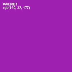 #A020B1 - Violet Eggplant Color Image