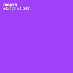 #A040F9 - Medium Purple Color Image